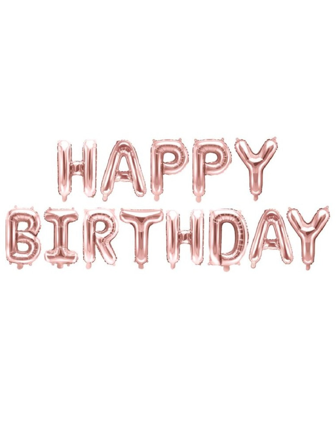 Set Palloncini Scritta Happy Birthday In Mylar Rosa Metal