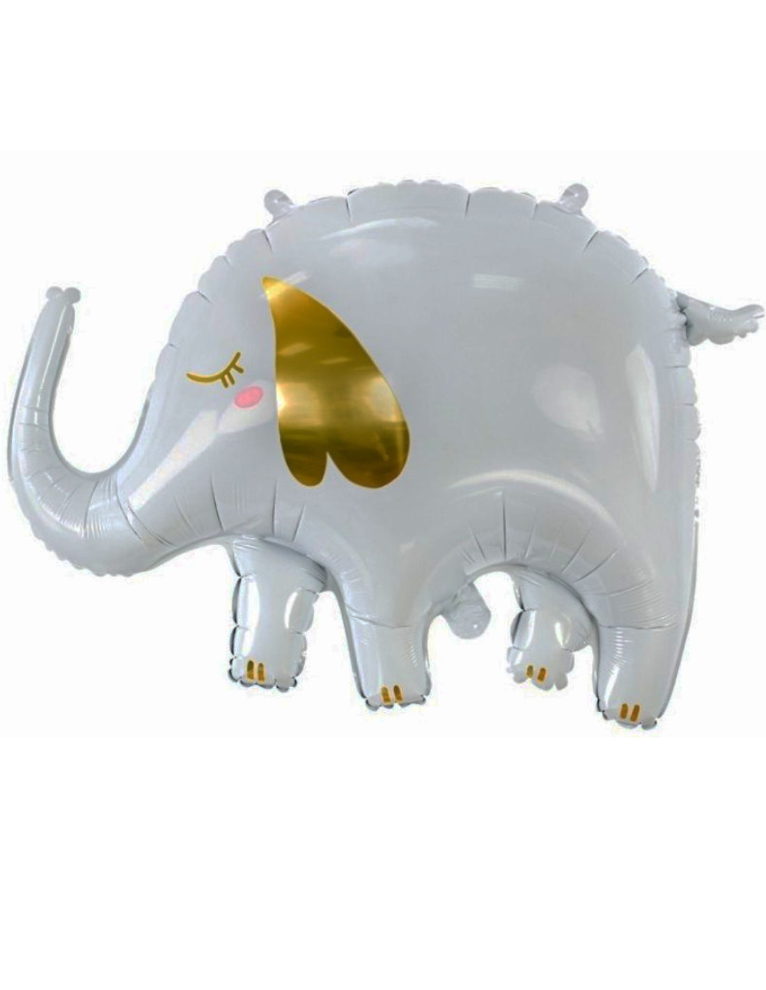 Palloncino Per Feste Nascita Elefantino Bianco E Oro 18" 46cm Mylar