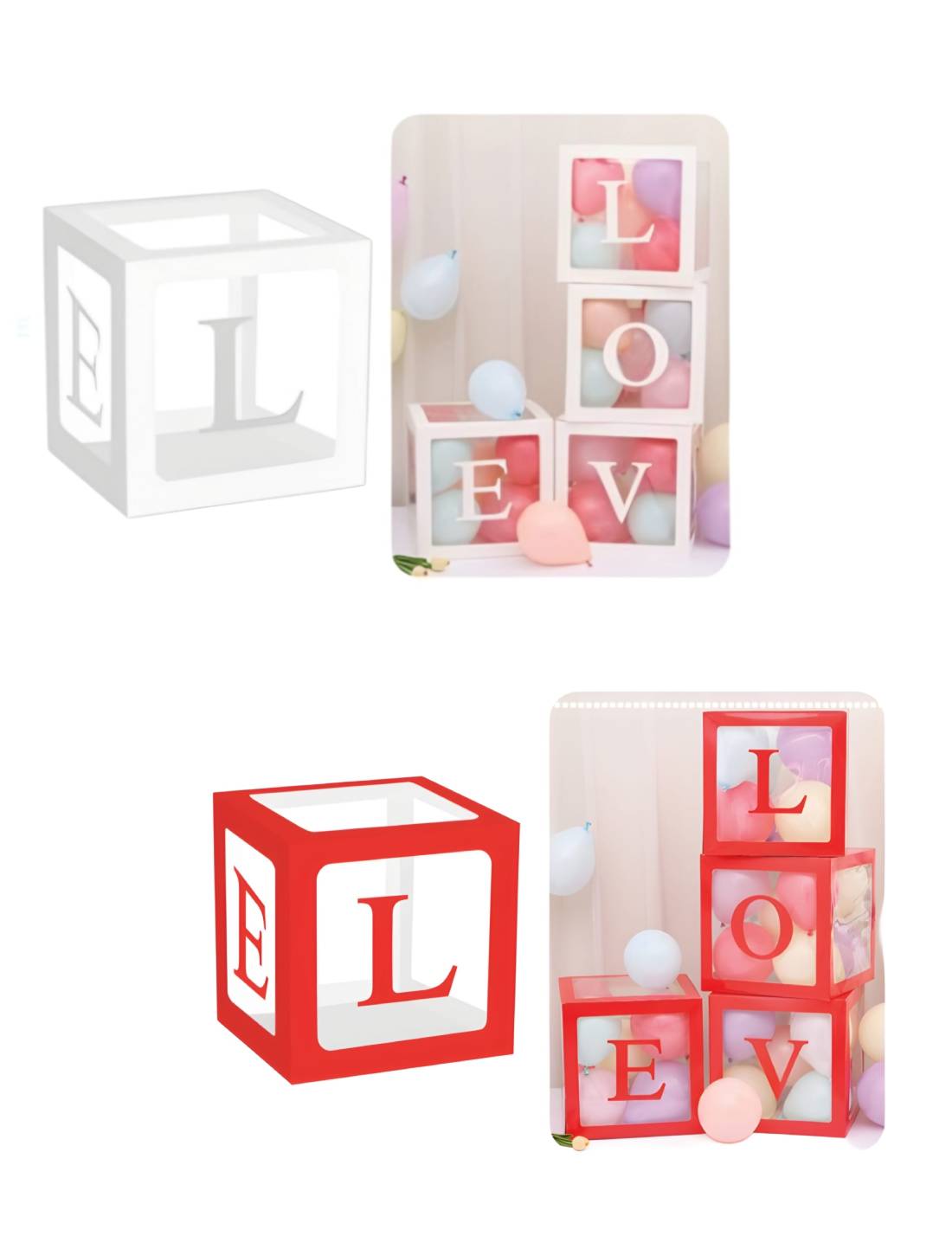 Scatola Box Regalo San Valentino LOVE 30cm 4pz