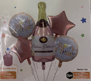Set Palloncini Happy Birthday Champagne Rosa Gold 103cm