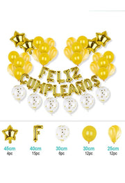 Set Palloncini Feliz Cumpleanos Oro