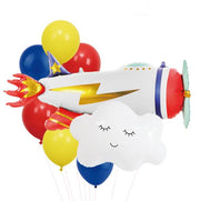 Set Di Palloncini Mylar A Forma Di Aereo 8 Pz.