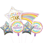 Set Di Palloncini Mylar Multicolor Happy Birthday 6pz