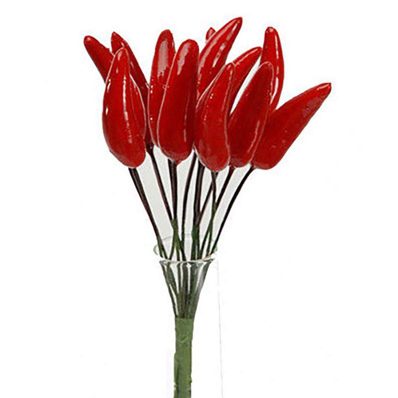Addobbo Albero Di Natale Ramo Artificiale Con Peperoncini 11CM 1PZ