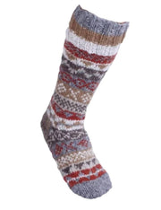 Calza Epifania In Lana Grigia Fairisle