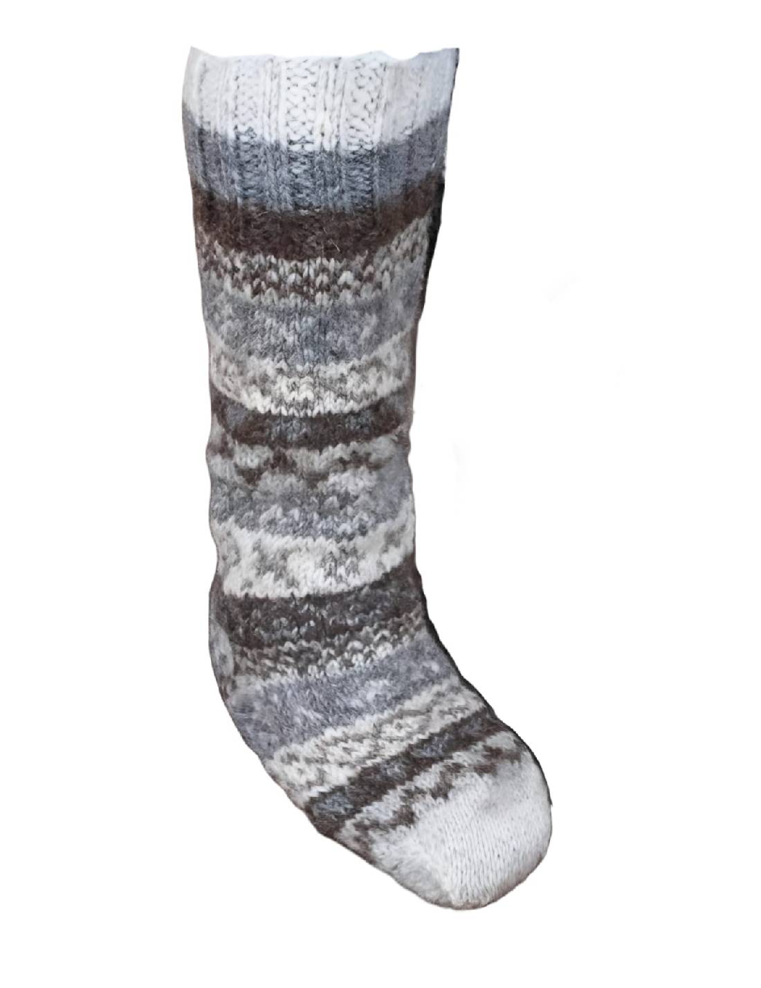 Calza Epifania In Lana Grigia Fairisle