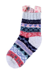 Calza Epifania In Lana Con Toni Rosati Fairisle
