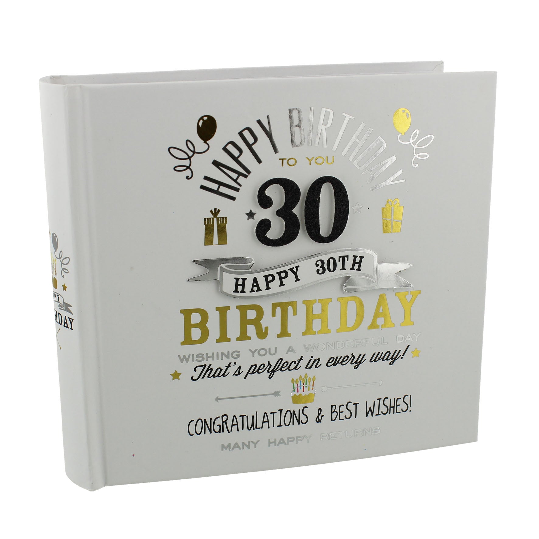 Album Fotografico Signography Bianco In Scatola Nero E Oro 30° Compleanno