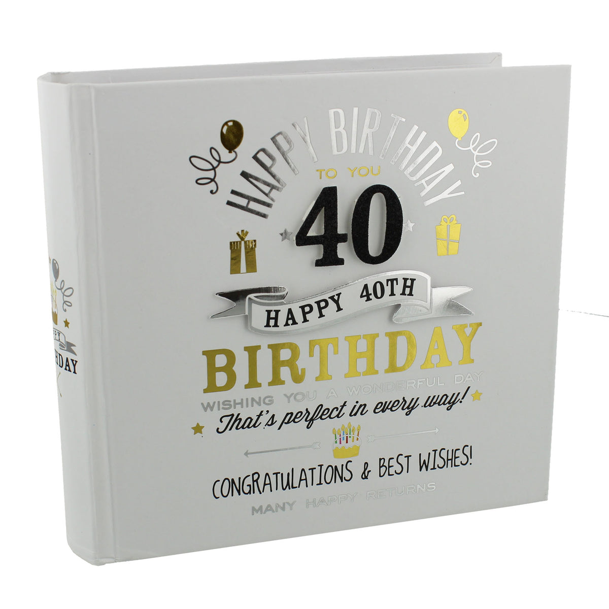 Album Fotografico Signography Bianco In Scatola Nero E Oro 40° Compleanno