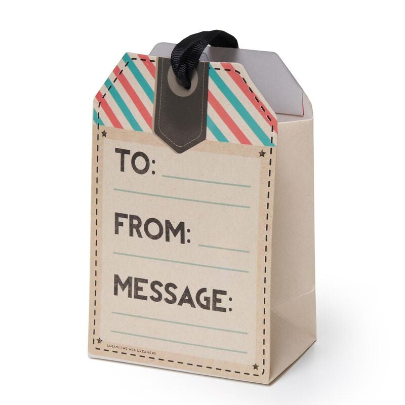 Busta Sacchetto Regalo Etichetta Messaggio Legami S 10x15x6,5cm