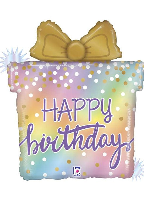 Palloncino Pacco Regalo Happy Birthday 23" 58cm