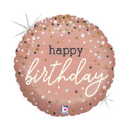 Palloncino Mylar Happy Birthday Rose Gold 18" 45cm