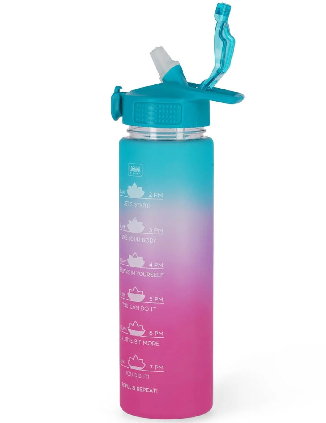 Borraccia Infrangibile Motivazionale Azzurra E Rosa Legami