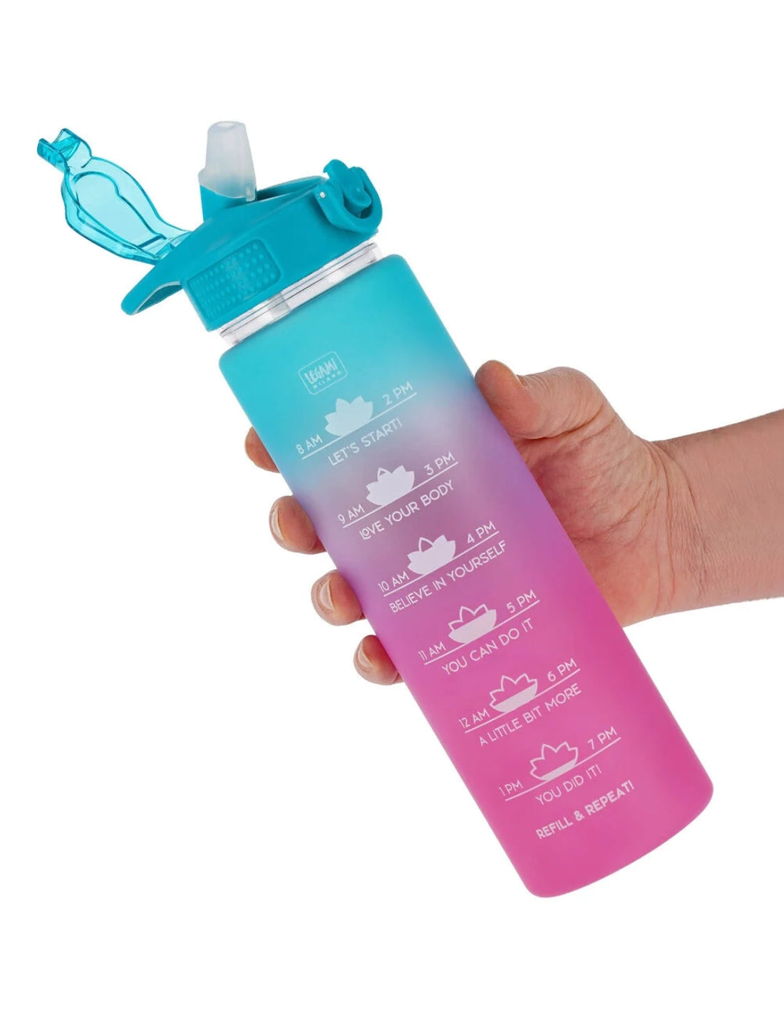 Borraccia Infrangibile Motivazionale Azzurra E Rosa Legami