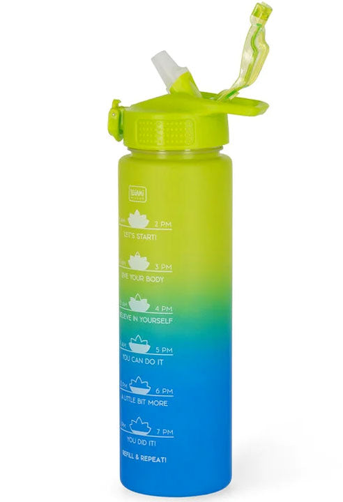Borraccia Infrangibile Motivazionale Verde E Blu Legami