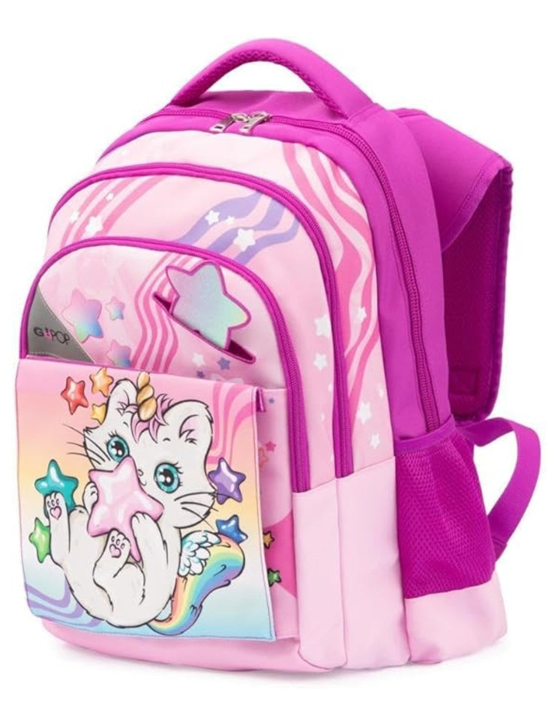 Zaino Scuola 3 Scomparti Intercambiabile GoPop Round Mewcorn