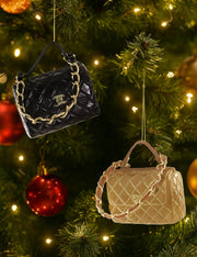 Addobbo Albero Di Natale In Vetro Borsa Di Lusso 9cm