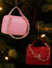 Addobbo Albero Di Natale In Vetro Borsa Di Lusso 9cm