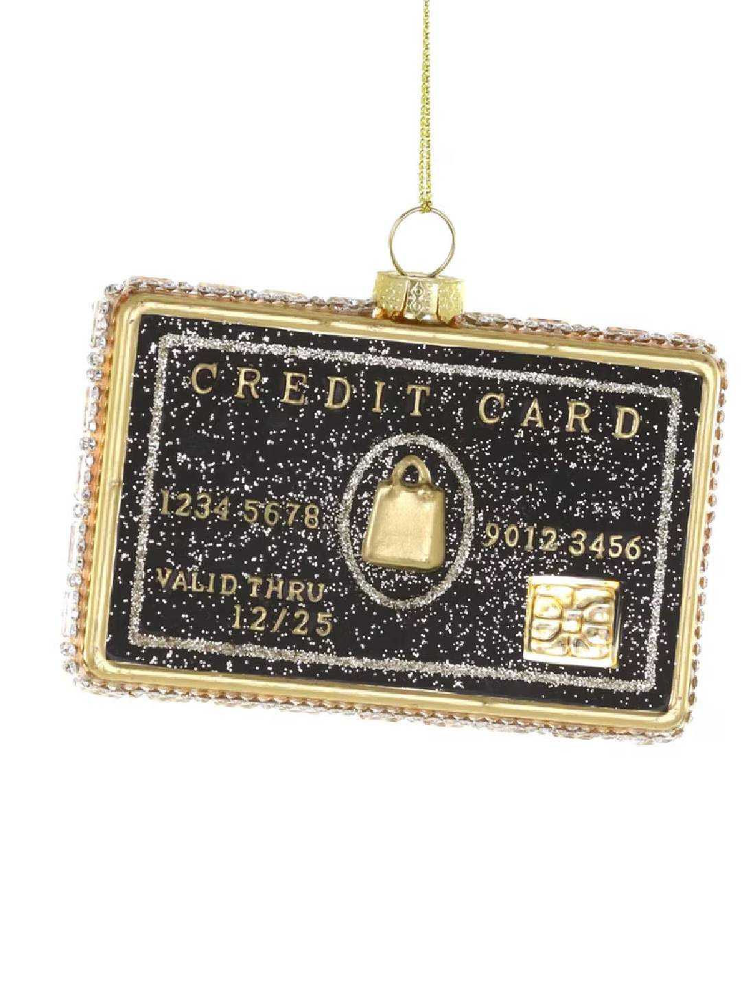 Addobbo Albero Di Natale In Vetro Carta Di Credito 6cm