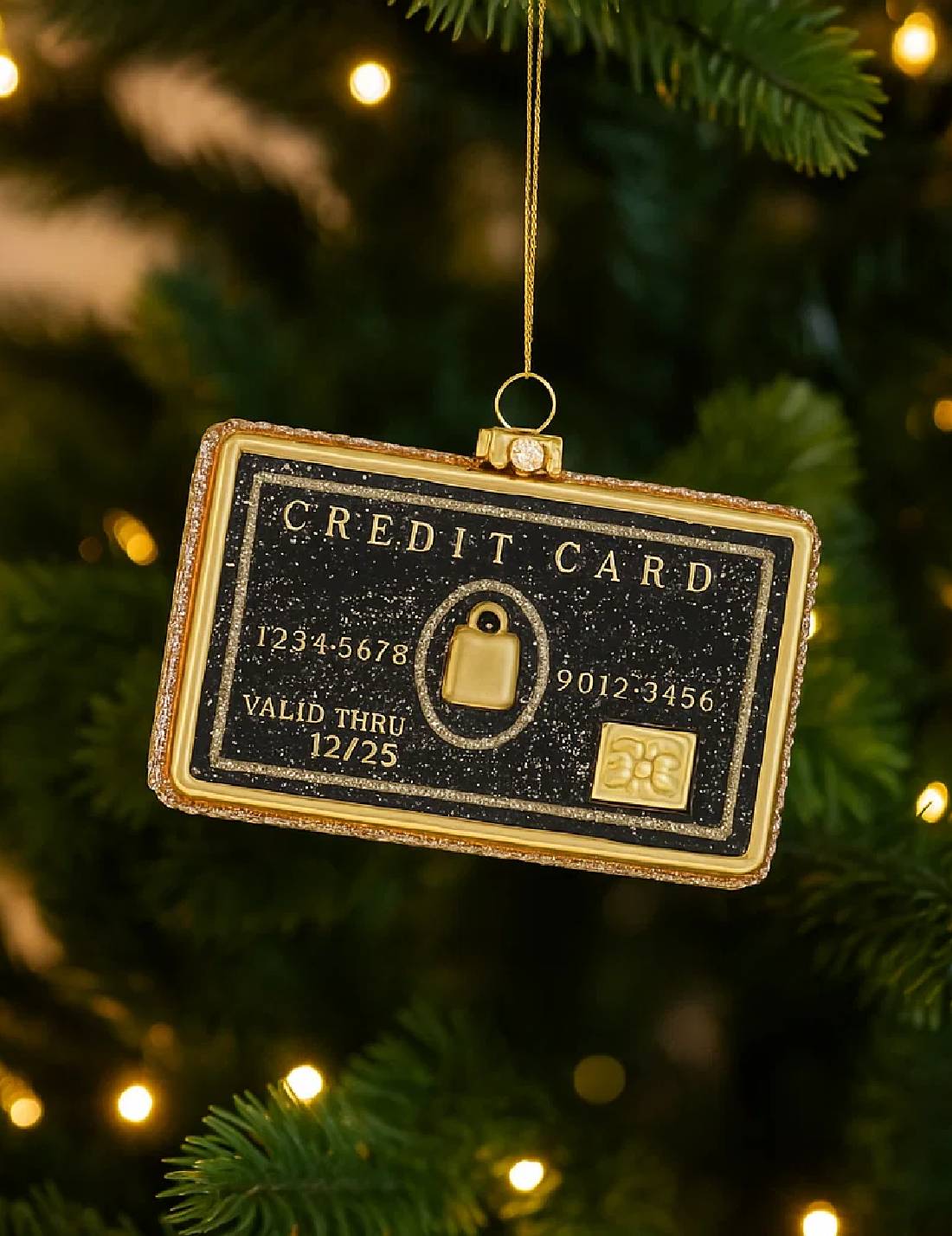 Addobbo Albero Di Natale In Vetro Carta Di Credito 6cm