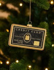 Addobbo Albero Di Natale In Vetro Carta Di Credito 6cm