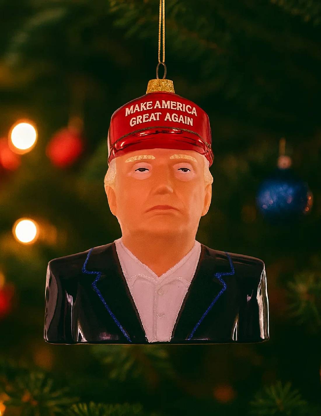 Addobbo Albero Di Natale In Vetro Donald Trump 11cm