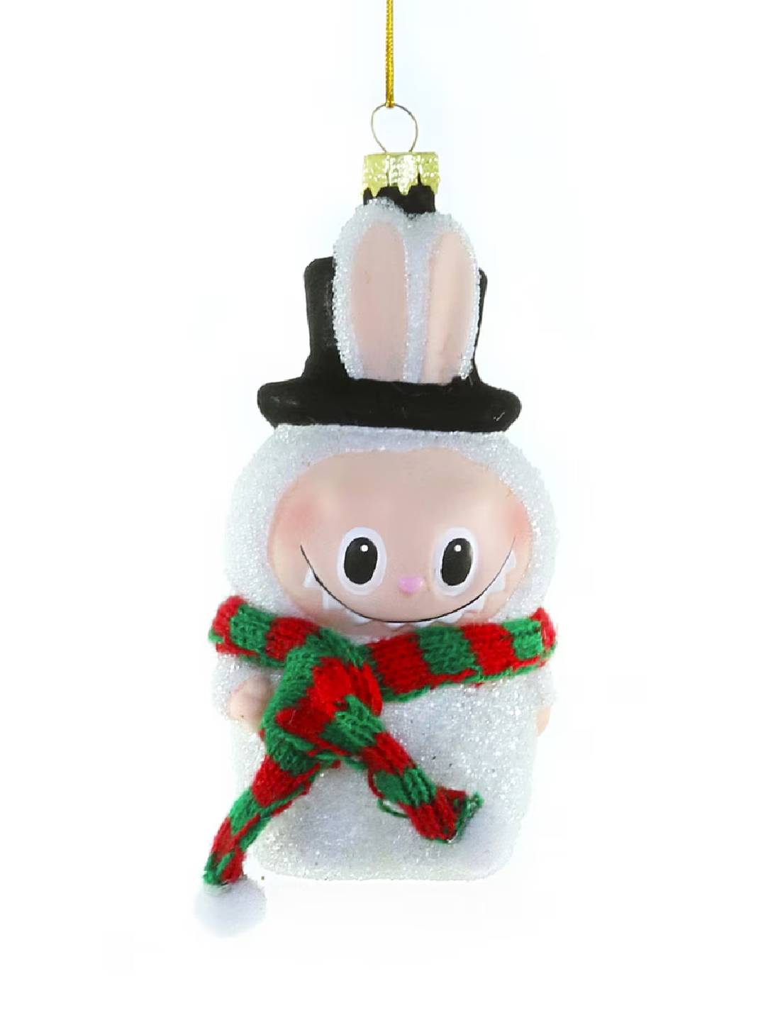 Addobbo Albero Di Natale In Vetro Labubu Pupazzo Di Neve 11cm