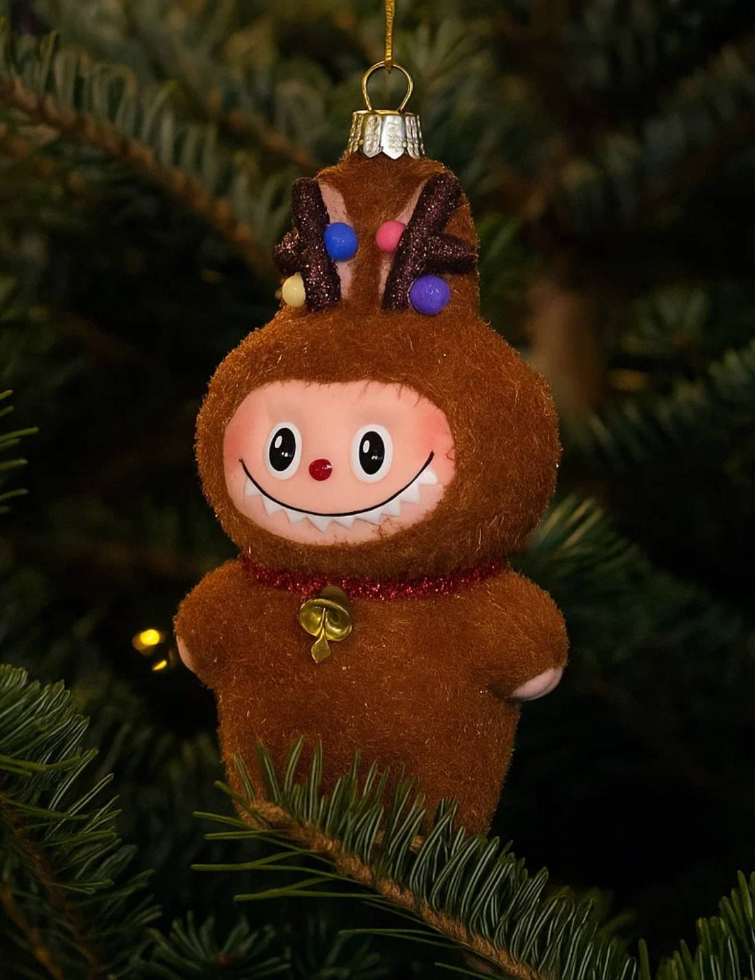 Addobbo Albero Di Natale In Vetro Labubu Renna 11cm