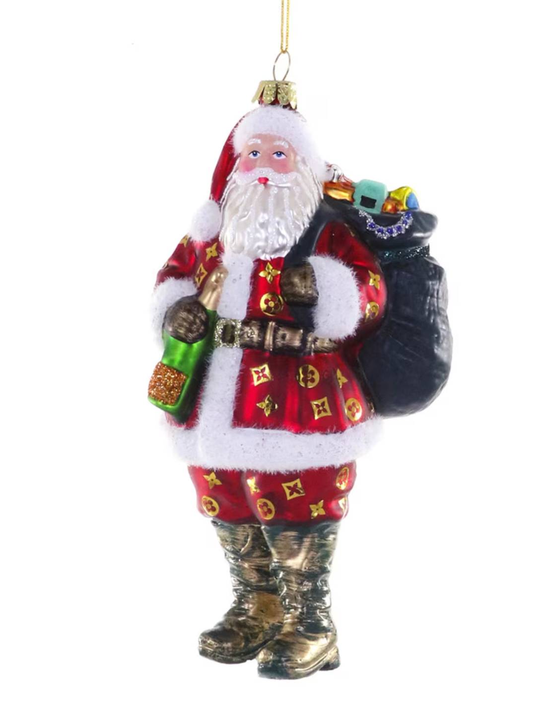 Addobbo Albero Di Natale In Vetro Babbo Natale Luxury 15cm