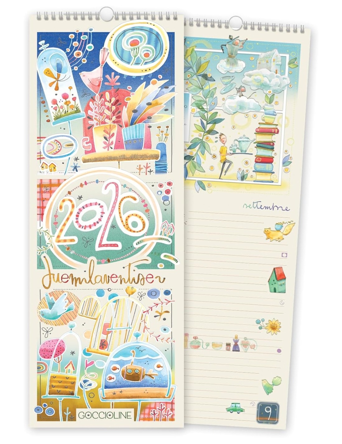 Calendario Da Parete Spiralato 2026 Goccioline 45cm