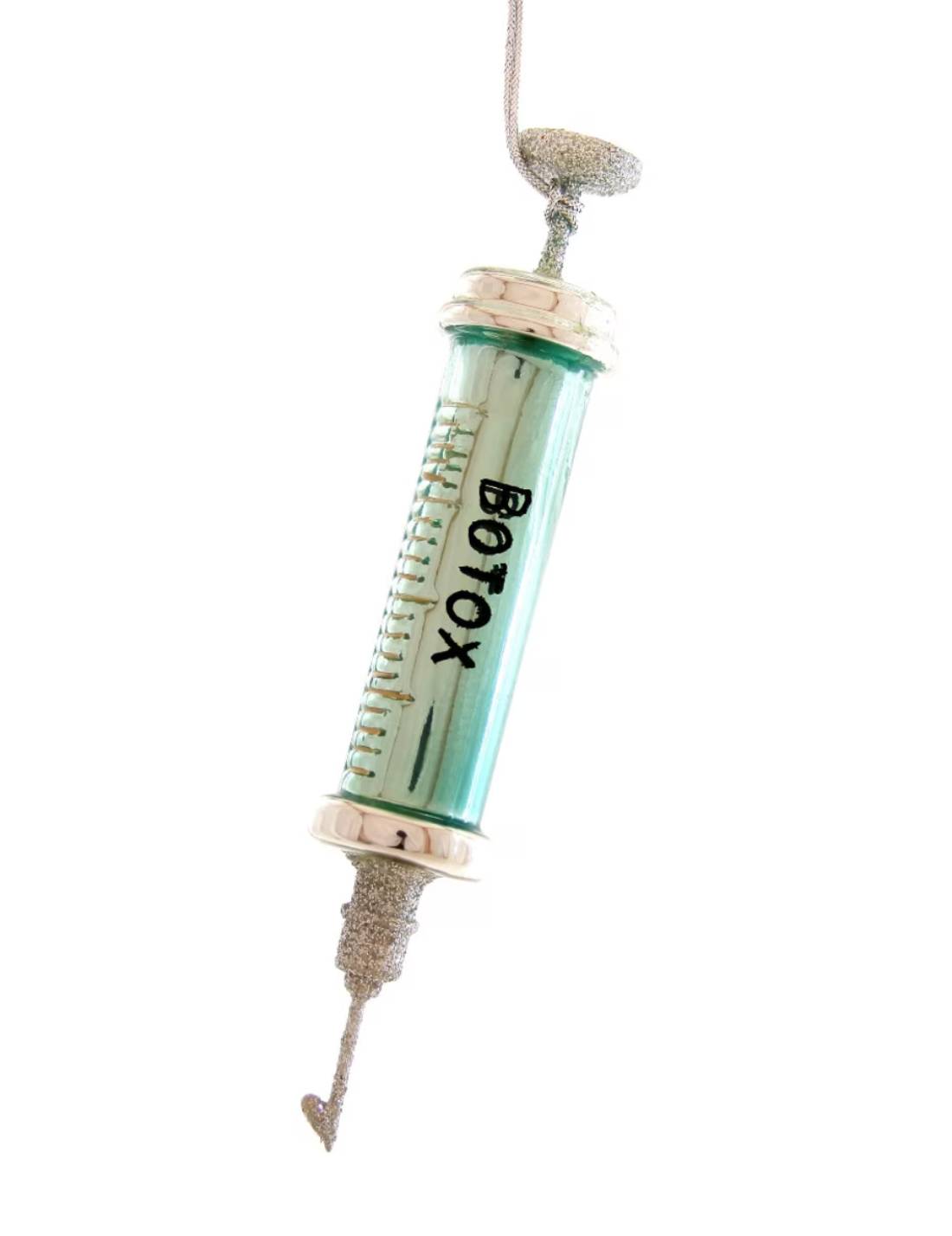 Addobbo Albero Di Natale In Vetro Siringa Botox 13cm