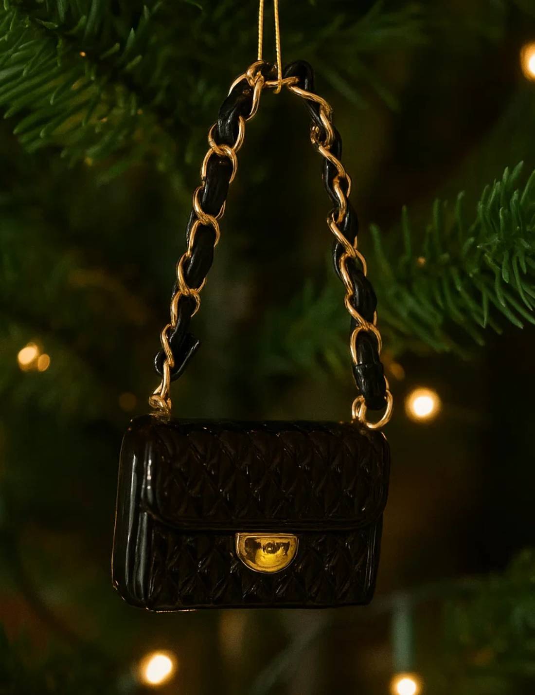 Addobbo Albero Di Natale In Vetro Borsa A Mano 15cm