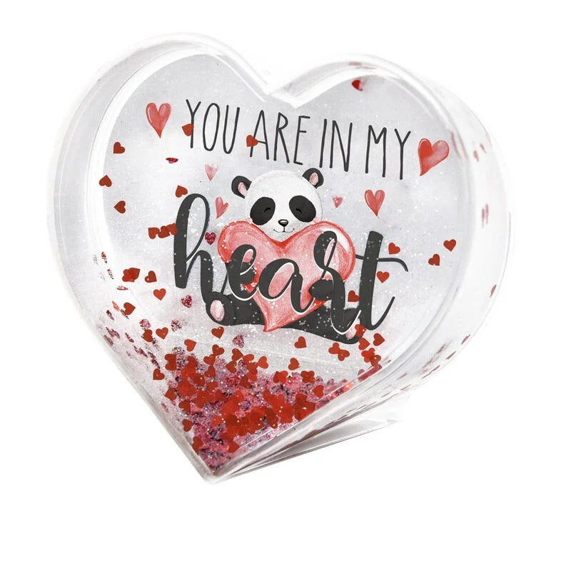 Portafoto Legami Cuore Trasparente Panda Glitter