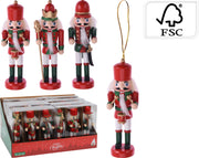 Addobbo Albero Di Natale In Legno Schiaccianoci Soldatino 12cm