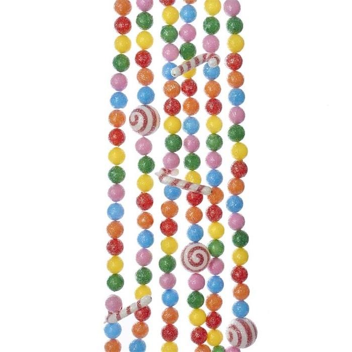 Addobbo Albero di Natale Ghirlanda Collana Perline Glitter