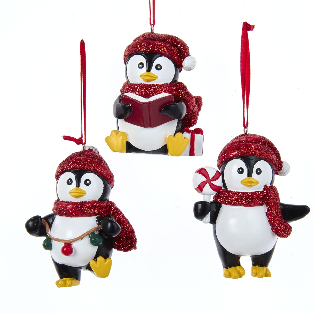 Addobbo Albero Di Natale Pinguino Vestito Glitterato Prodotto Assortito