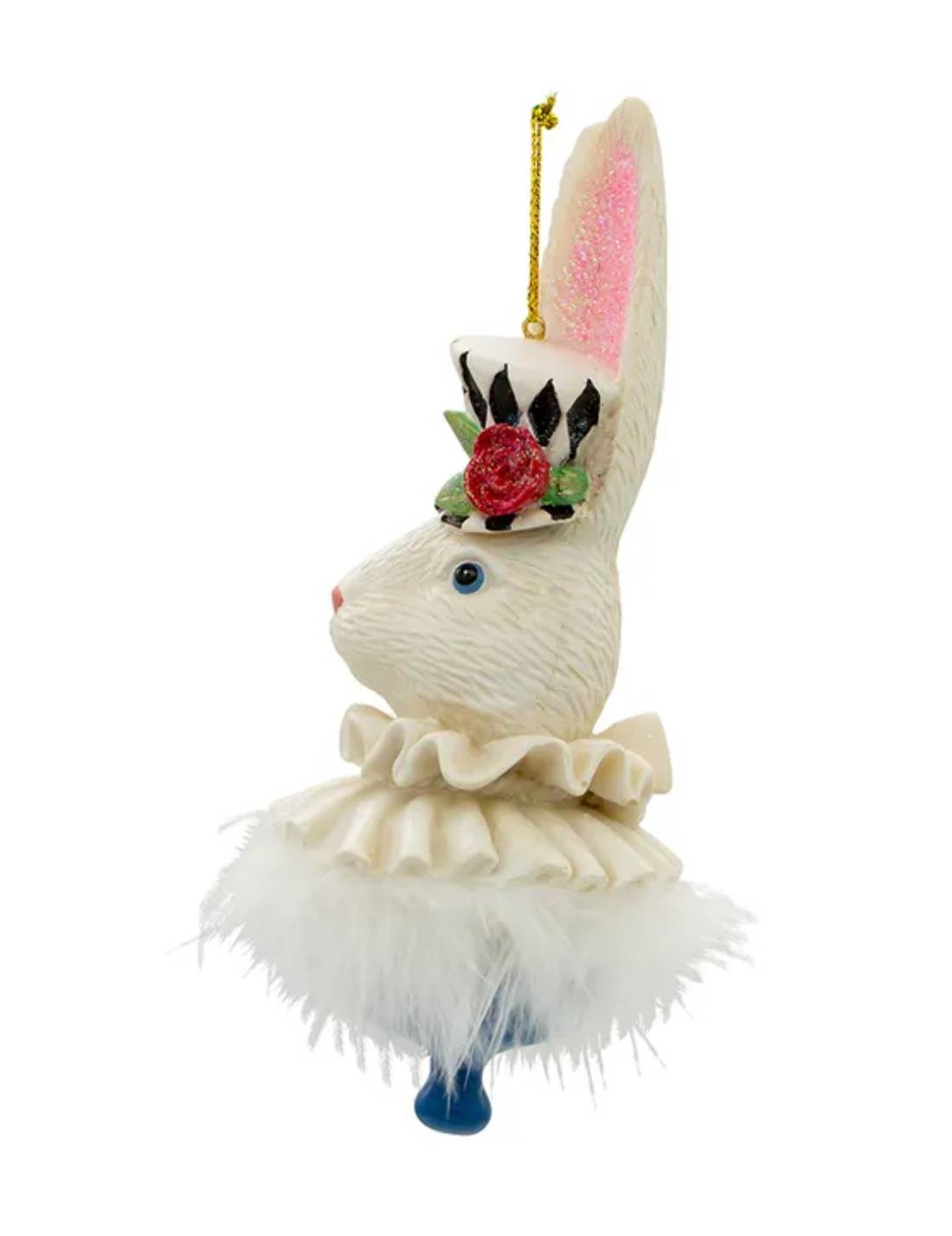 Addobbo Albero Di Natale Disney Bianconiglio Alice Nel Paese Delle Meraviglie 16,5cm