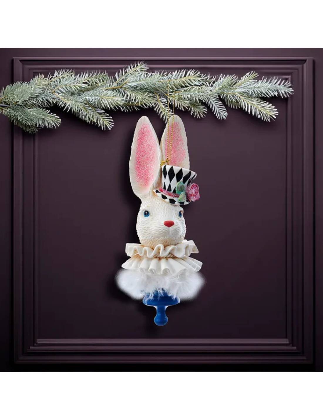 Addobbo Albero Di Natale Disney Bianconiglio Alice Nel Paese Delle Meraviglie 16,5cm