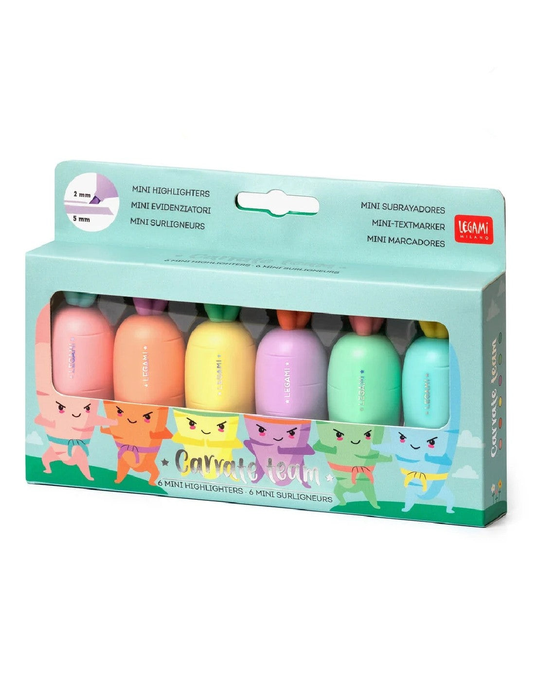 Mini Evidenziatori Carote Colorate 6pz