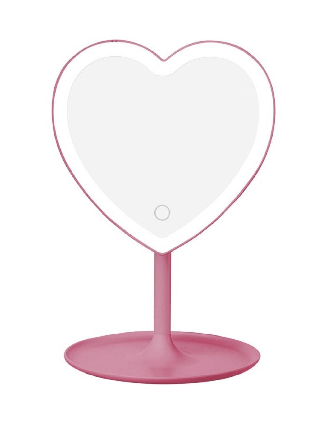 Specchio Da Trucco LED Cuore Rosa 28,5cm