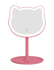 Specchio Da Trucco LED Gattino Rosa 29cm