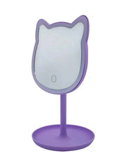 Specchio Da Trucco LED Gatto Viola 26cm