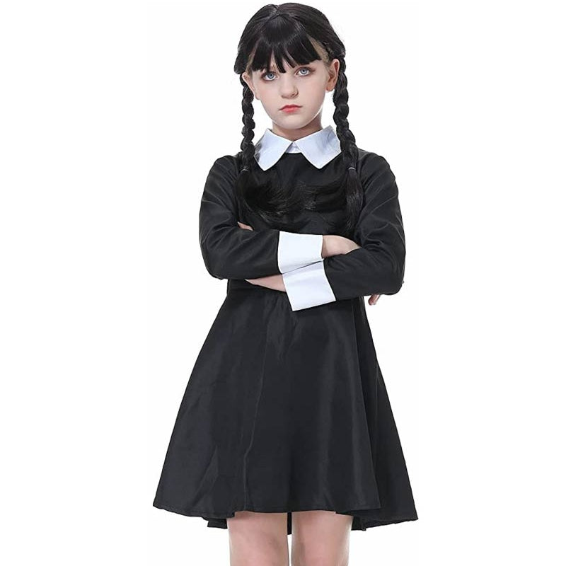 Costume Halloween Bambina Mercoledì Addamms