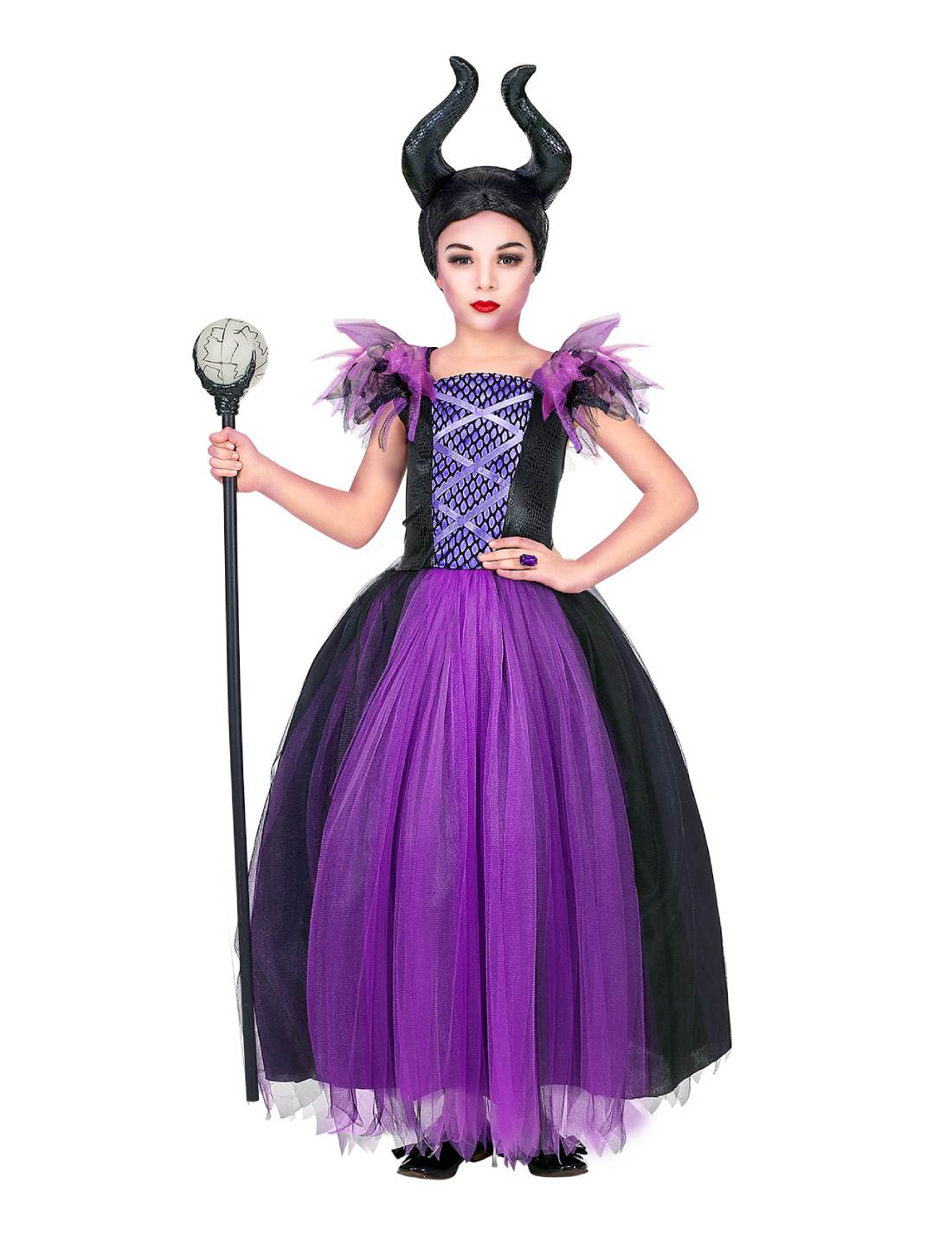 Costume Di Halloween Bambina Vestito Maleficent