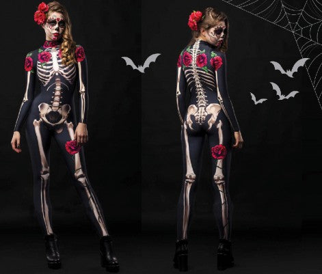 Costume Halloween Vestito Adulta/Bambina Scheletro Rose Prodotto Assortito