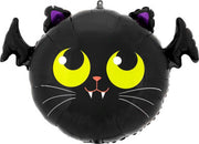Palloncino In Metal Foil Gatto Pipistrello 60x72cm Ornamenti Halloween