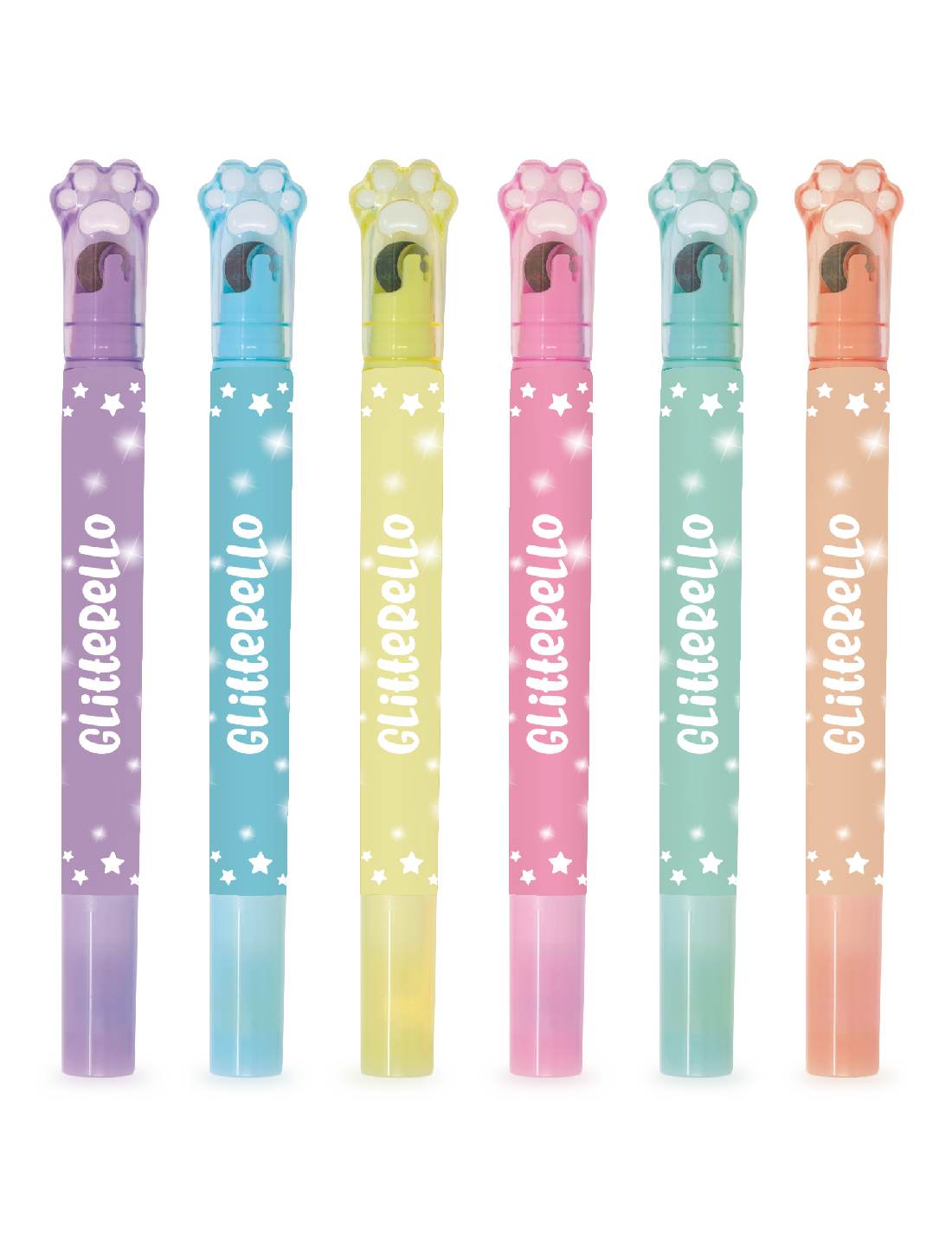 Evidenziatore Glitter Con Timbro Glitterello