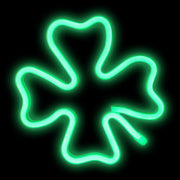 Lampada Neon Led Verde Quadrifoglio