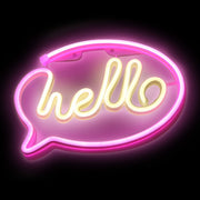 Lampada Insegna Neon Led Rosa Hello