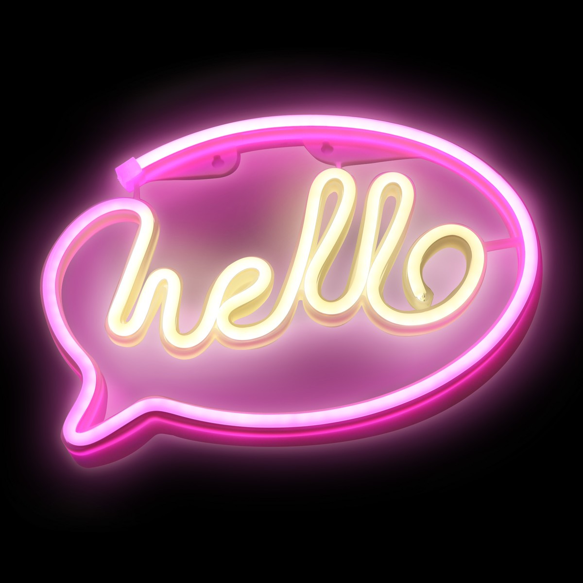 Lampada Insegna Neon Led Rosa Hello